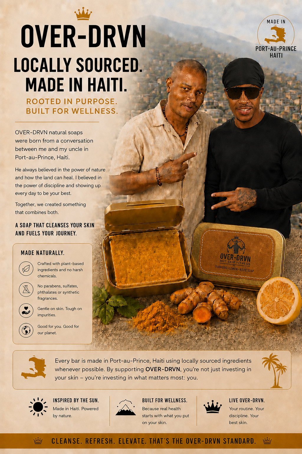 OVER-DRVN™ Turmeric • Lemon • Kojic Soap

Cleanse. Refresh. Elevate.